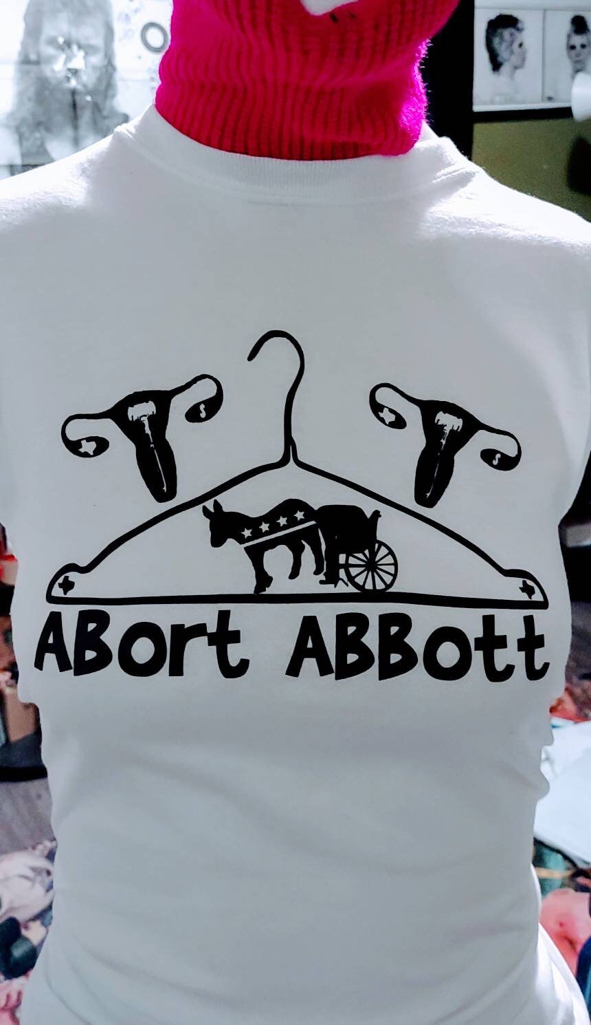 Abort Abbott T-Shirt (V1) White T Black Print